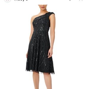Adrianna Papell Black One-Shoulder Dress